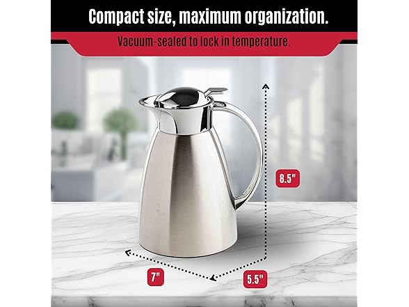 TableCraft 34oz (1L) Stainless Steel Coffee Carafe