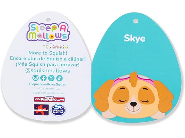 Squishmallows Paw Patrol 18in Skye