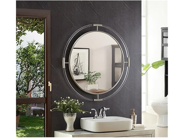 Chrome Acrylic & Metal Frame Mirror