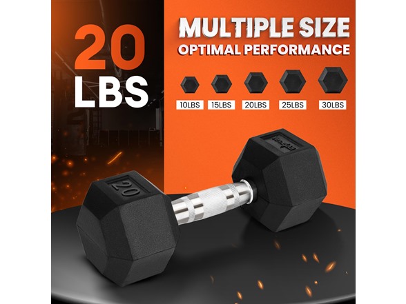 Cast Iron - Chrome Grip Hex Dumbbell -