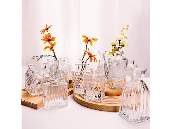 Arme 60Pcs Clear Glass Bud Vase
