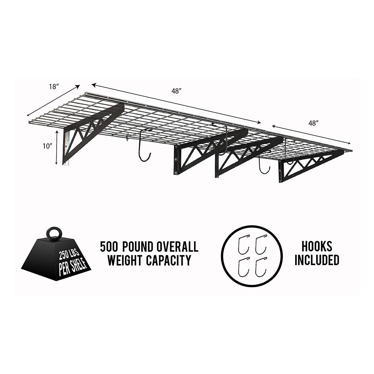 SafeRacks Wall Shelving, 2-pack New (Open Box) - Gallery 9