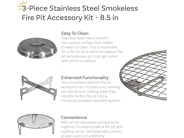 Sunnydaze Smokeless Tabletop Fire Pit Kit