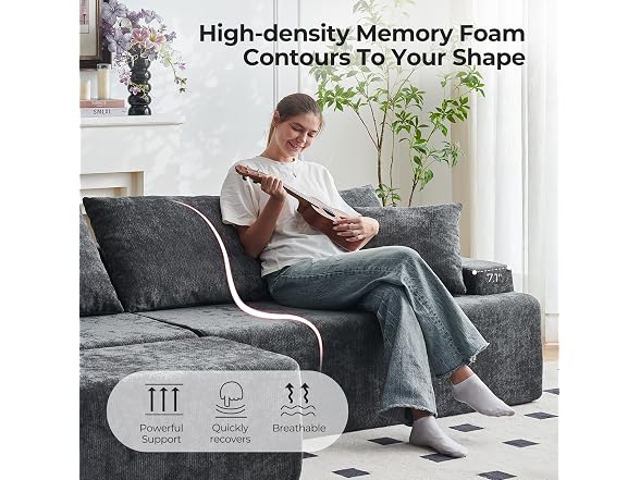Ayovoch Boneless Couch, L Shaped Cloud Sectional Couches