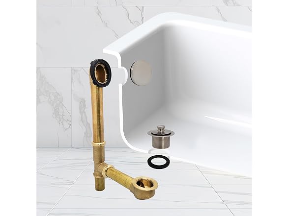 Westbrass A321H-07 14" Brass Bath Waste & Overflow Assembly