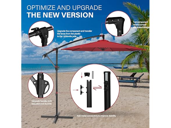 YSSOA 10ft Cantilever Patio Umbrella, Offset Hanging Outdoor