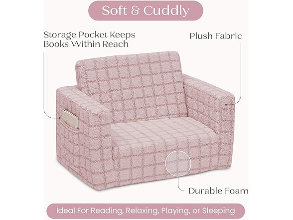 Delta Children Checkered Cozee Flip-Out Kids Chair