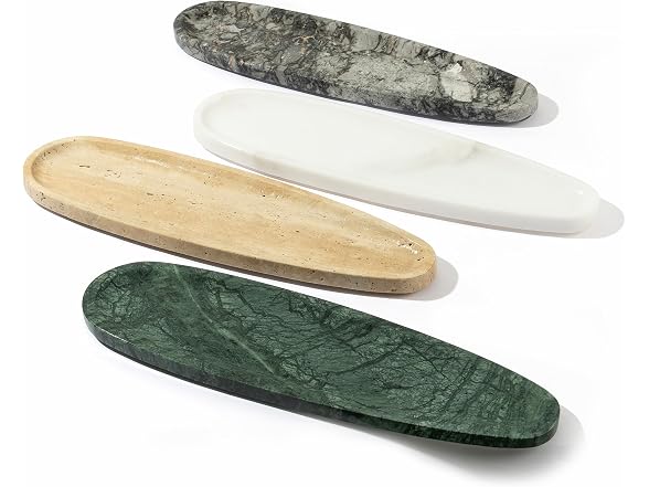 Natural Marble Vanity Tray, 16.6"x4.6"