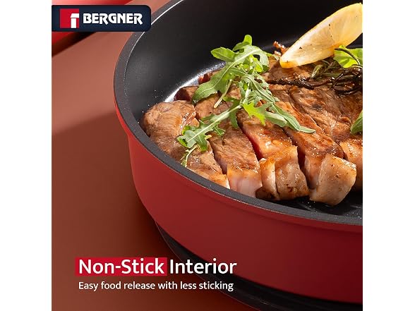 Bergner 11-Piece Non-Stick Cookware Set Red