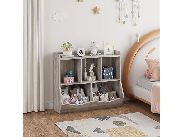 GAOMON Kids Toy Bookshelf Storage, Grey