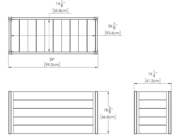 Vita Urbana 16x39x18 Parklette Planter