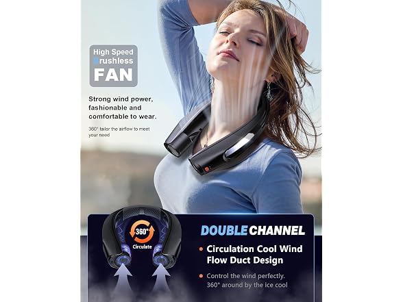 ZEEFO Portable Neck Fan, Hands Free