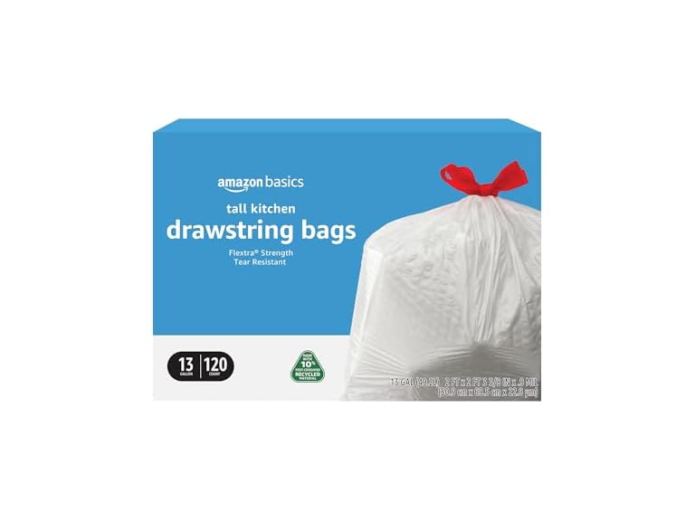 Amazon Basics 13 Gallon Tall Kitchen Trash Bags