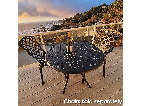 Sunnydaze Decorative Lattice Cast Aluminum Patio Dining Table