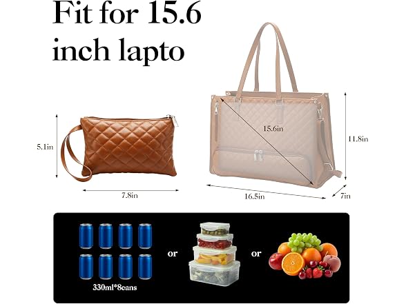 PU Leather Lunch Bag Work Tote Bag