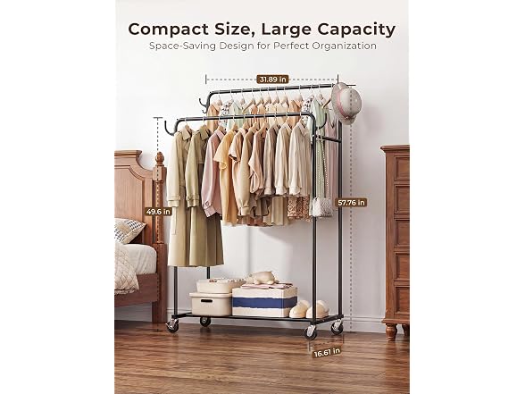 HogHow Rolling Clothing Rack