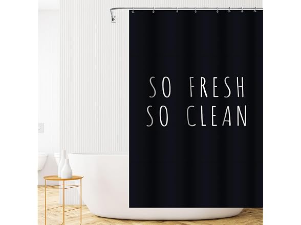 Yeele Black Shower Curtain