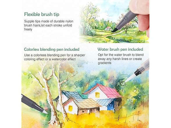 TOSHARE Watercolor Pens Set