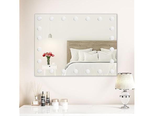 LilyHome 24.4"x 20.4" Vanity Mirror with Lights
