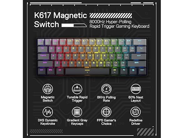 Redragon K617 GB Rapid Trigger Gaming Keyboard