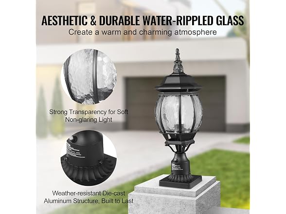 2 Pack Dusk to Dawn Outdoor Post Light, 20.87