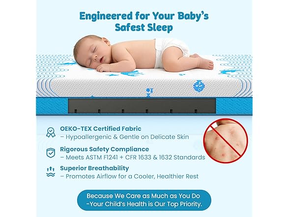JOYMISS Breathable Toddler Mattress for Cribs