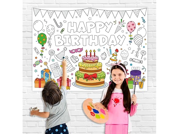 Mchotiy Birthday Giant Coloring Poster
