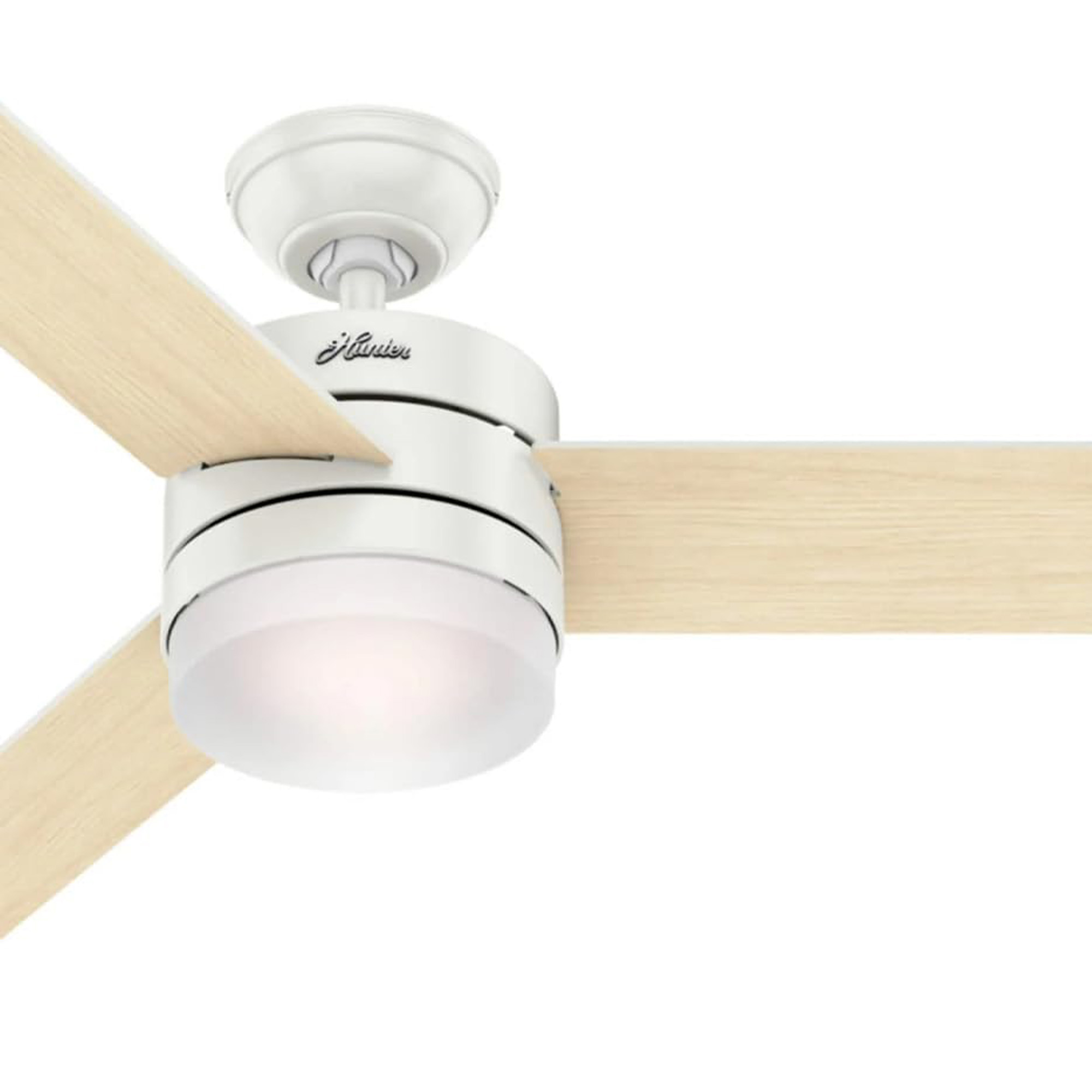 54" Hunter Contemporary Fresh White Fan with Remote - Gallery 9