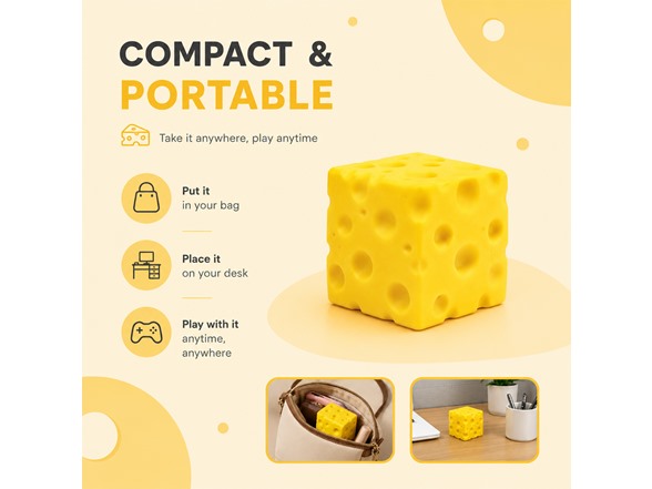 Twilight Squishy Sensory Toys Cheese, 3PK
