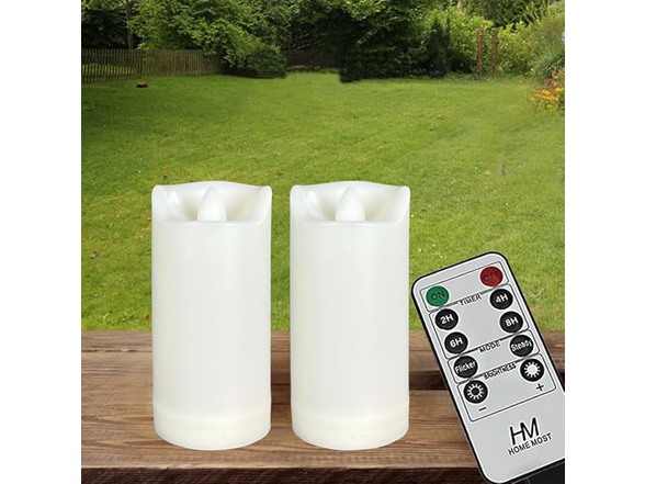 Home Most 4 Pack LED Battery Candles With Timer Ivory Body