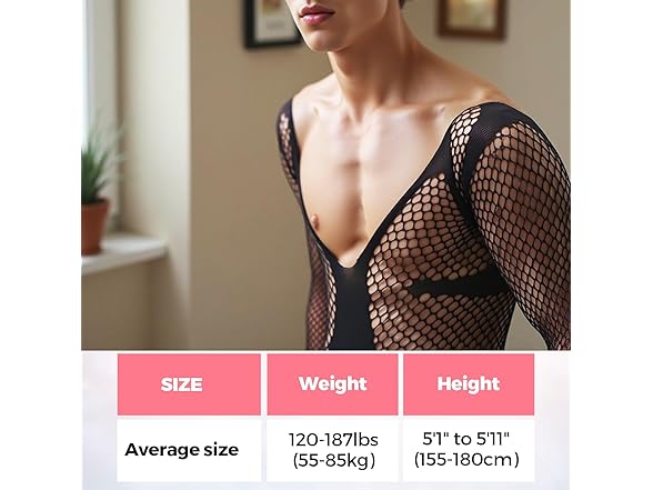 Pinkyhim Men's Sexy Mesh One-piece