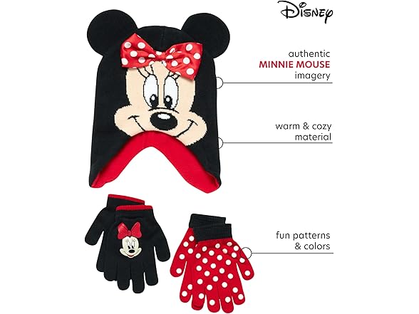 Disney 3-Piece Minnie Hat and Mitten Set
