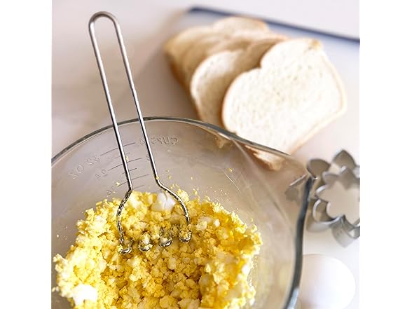 CybrTrayd R&M Mini Potato Masher, Stainless Steel