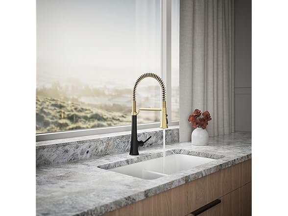 KOHLER K-23765-BMB Tone Faucet Sprayhead Black/Brass