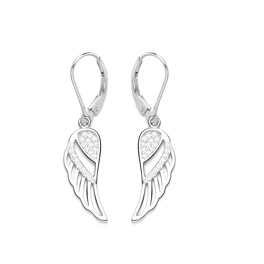 Angel Wing Crystal Earrings - Gallery 2