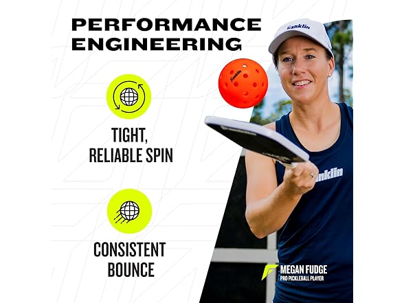 Franklin Sports X-40 Pickleballs - 100 Pack - Ember