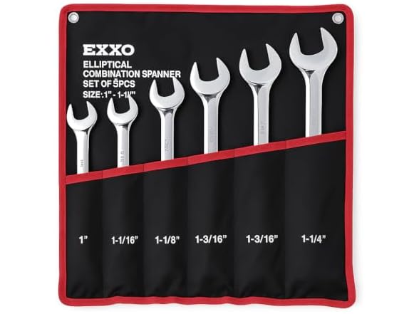 EXXO 4010 5pc Large SAE Combination Wrench Set