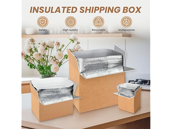 YSSOA 4 Pack Insulated Shipping Boxes