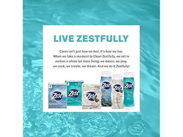 Zest Aqua Bar Soap, 8pk