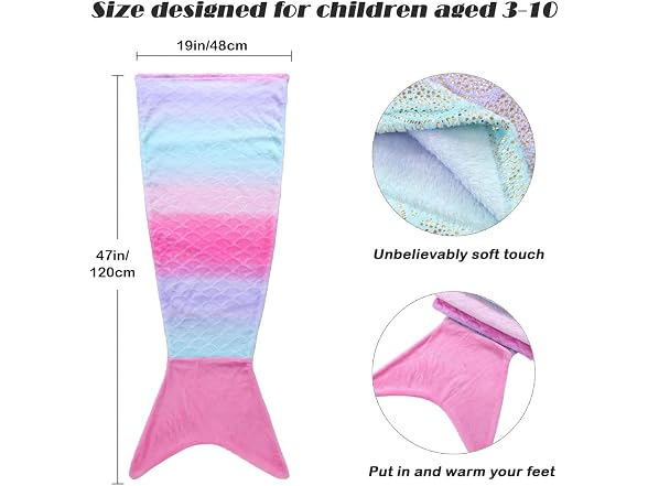 VHOME Kids Mermaid Blanket Gifts - Warm Living Ki