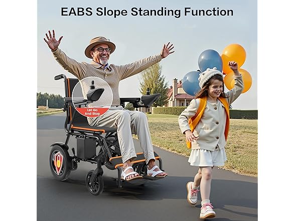 AIRHOT Foldable Electric Wheelchair for Adults, 15 Miles Lon (Open Box)