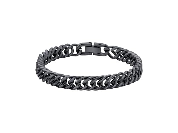 Black Steel Curb Chain Bracelet