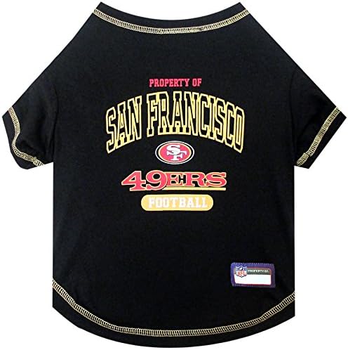 NFL San Francisco 49ers Dog T-shirt X-Small. - Licensed Shirt for Pets Team Colored with Team Logos- Premium Stretchable Materials for the comfort of your Dog & Cat