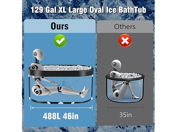 129 Gal XL Large Oval Ice Bath Tub