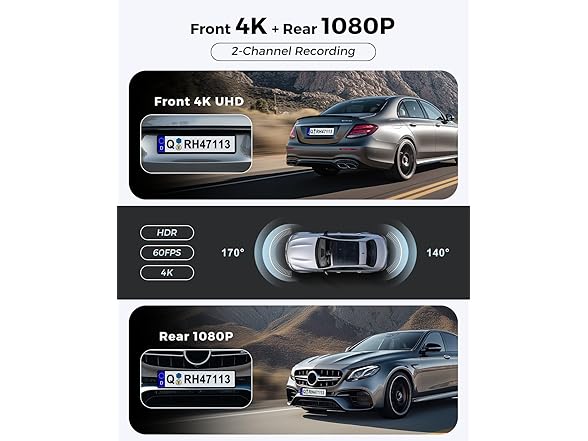 Jzones Dash Cam Front and Rear