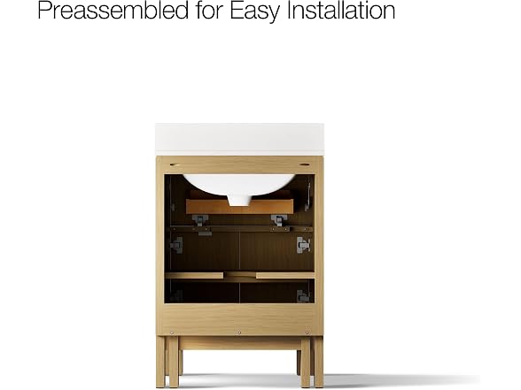 Kohler 24" Bathroom Vanity Cabinet with Sink Quartz Top, Oak