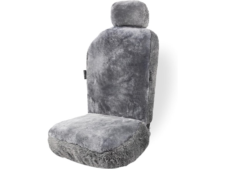 Zone Tech SE0087 Sheepskin Seat Covers Full Set Grey Grey