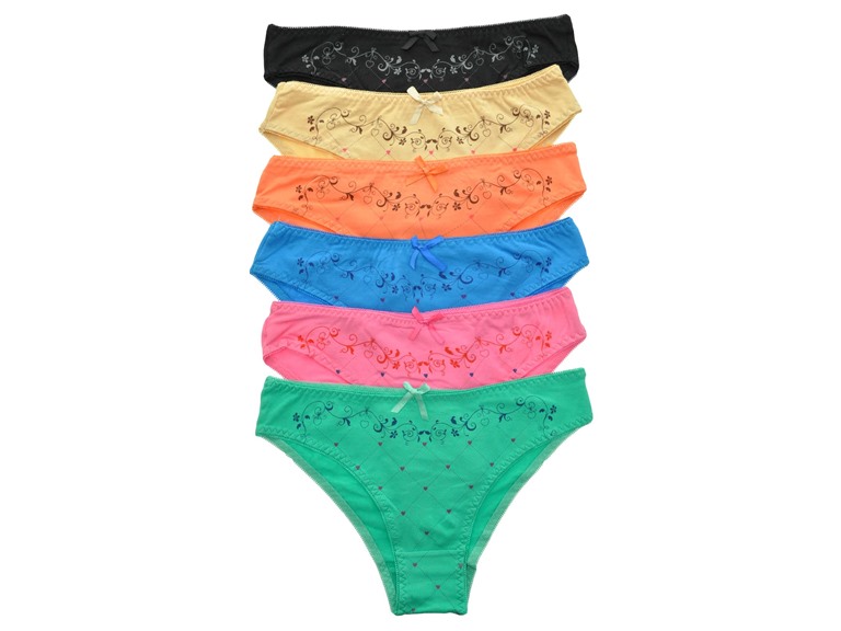 Angelina G6068_TRIM_6_UM Medium (4-6) Angelina Cotton Heart Design Bikinis (6-Pack) Trim (6 Pack)