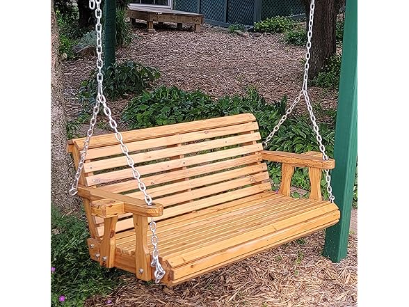Sunnydaze Traditional Wooden Porch Swing, 58.5"