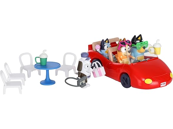 BLUEY Escape Convertible Vehicle Figures 4pk